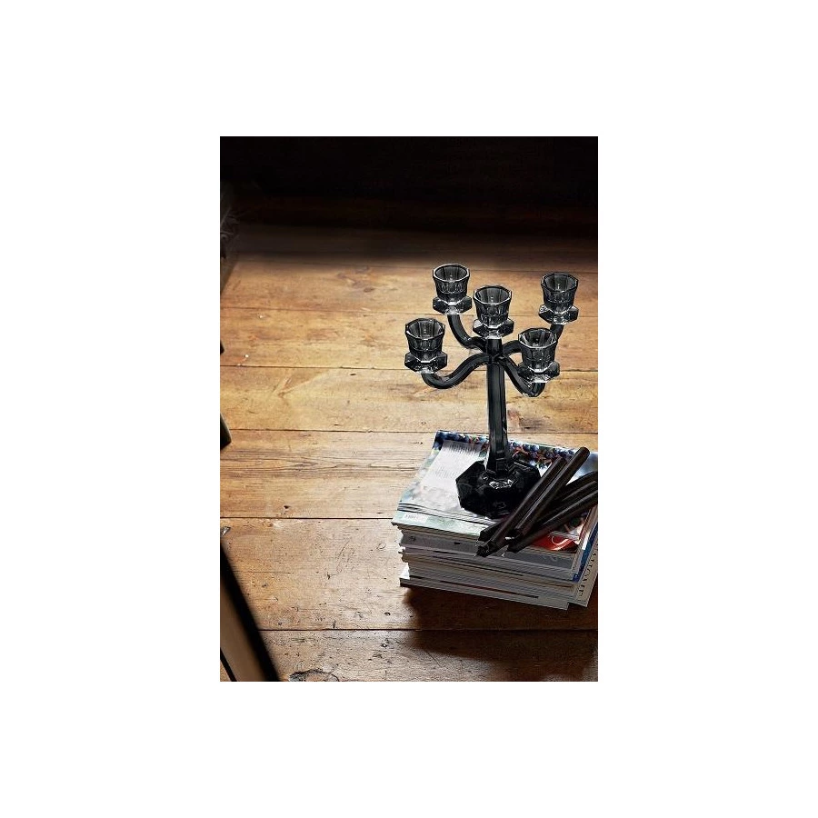 Подсвечник пятирожковый Nachtmann Ravello 30 см, хрусталь бессвинцовый, серый