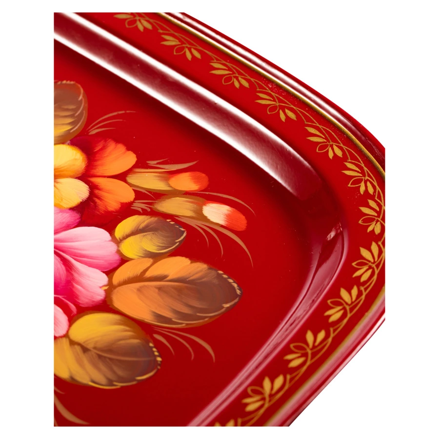 Поднос Жостовская фабрика декоративной росписи 45х35см НХПР Городские цветы