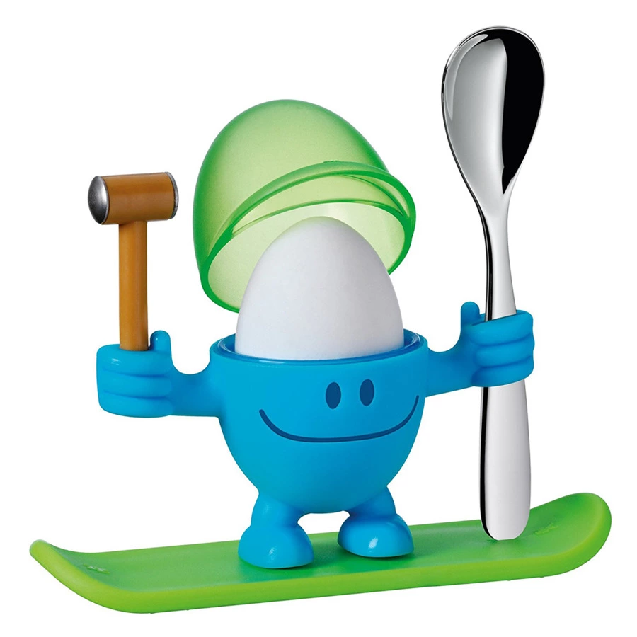 Подставка для яйца с ложкой WMF Mc Egg, голубой, сталь нержавеющая, п/у