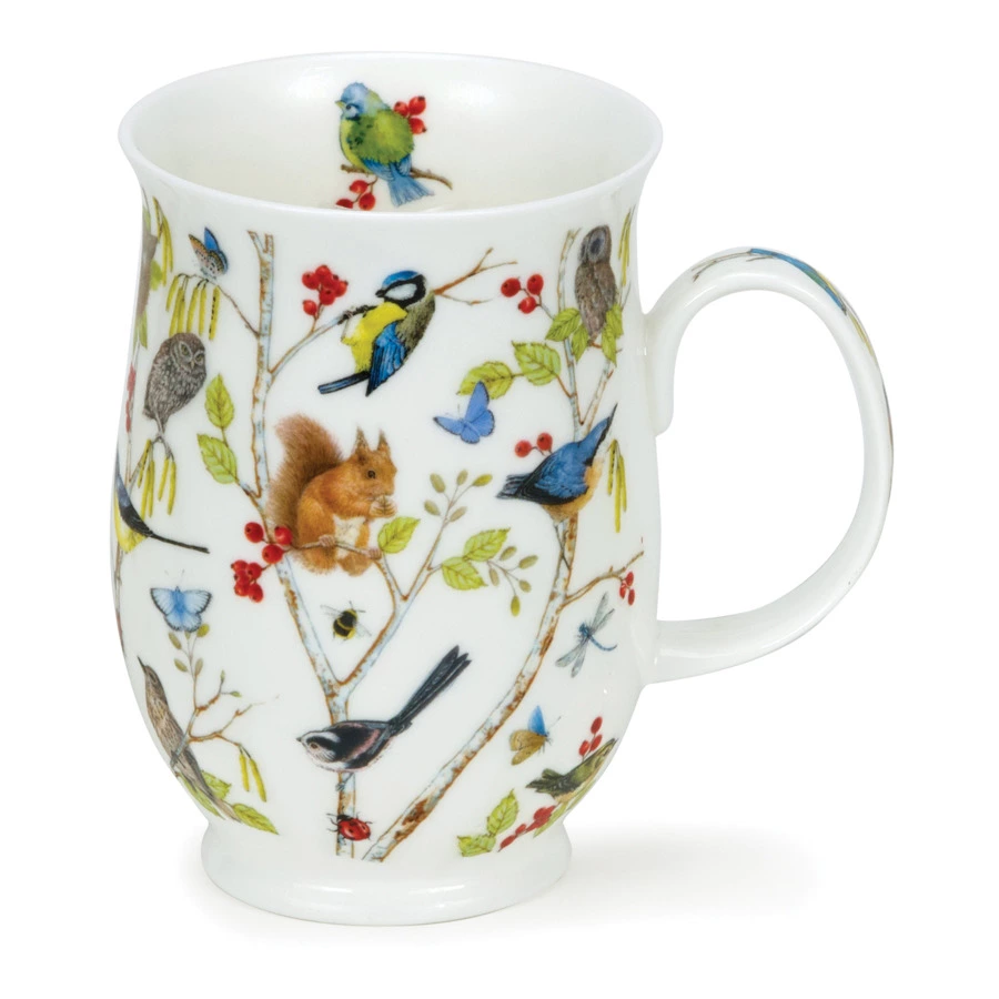 Кружка Dunoon Тайный лес Лазоревка Саффолк 320 мл, фарфор костяной