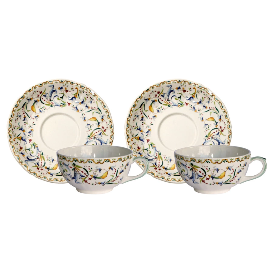 Набор чашек чайных Gien с блюдцами Тоскана 130мл, 2 шт, фаянс