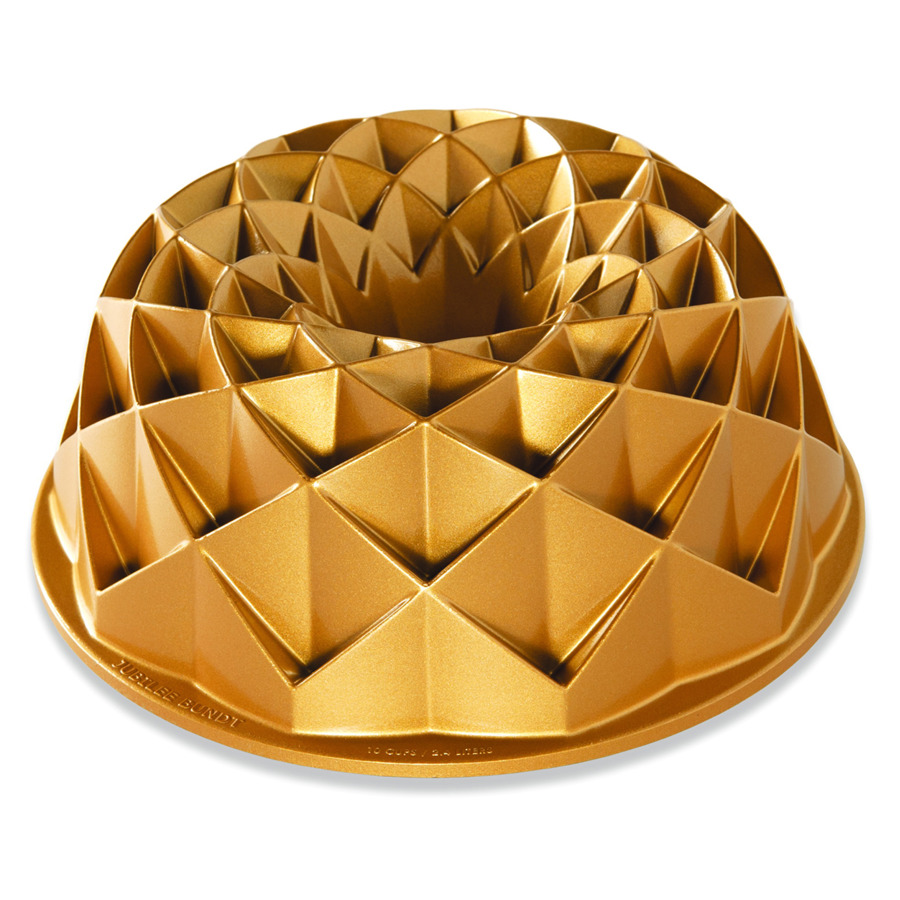 Форма для выпечки 3D Nordic Ware Юбилейный пирог 2,3 л, литой алюминий (золотая) форма для выпечки nordic ware юбилейный пирог овальная 1 4 л литой алюминий золотая