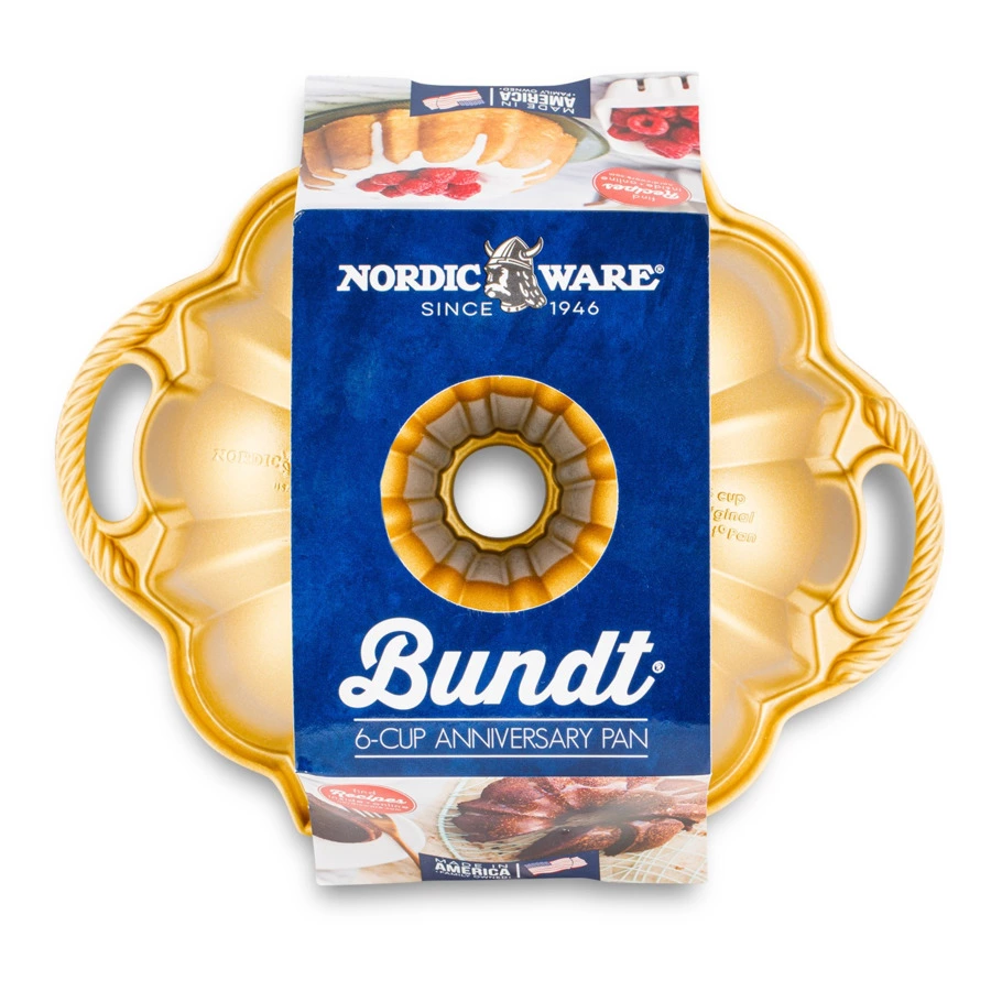 Форма для выпечки 3D Nordic Ware Праздничный пирог 1,4 л, литой алюминий, золотая