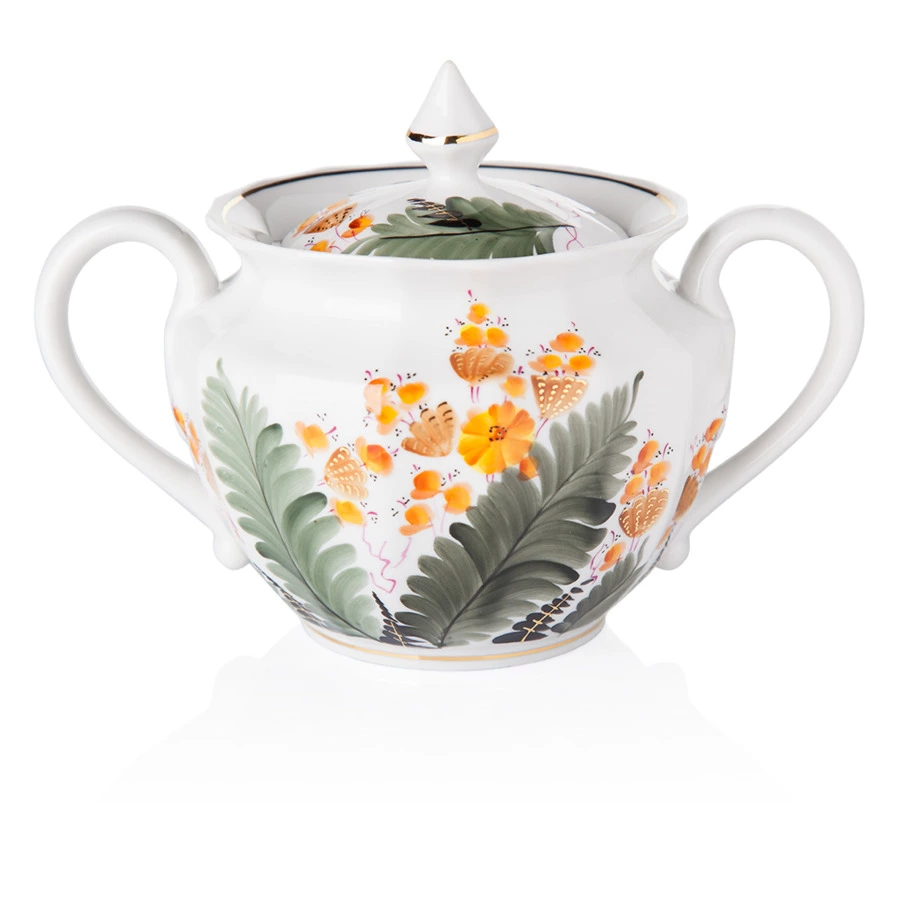 Сервиз чайный Франц Гарднер в Вербилках Горюн-трава на 6 персон 15 предметов, фарфор твердый