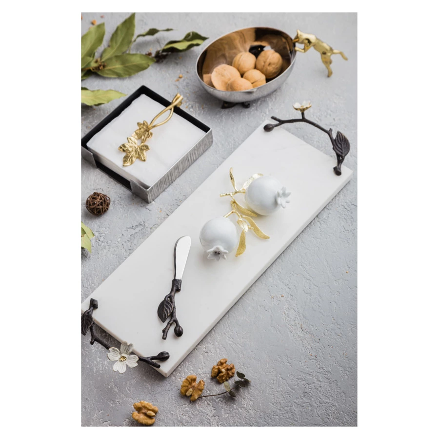 Доска для сыра с ножом Michael Aram Цветок кизила 47х15 см, мрамор