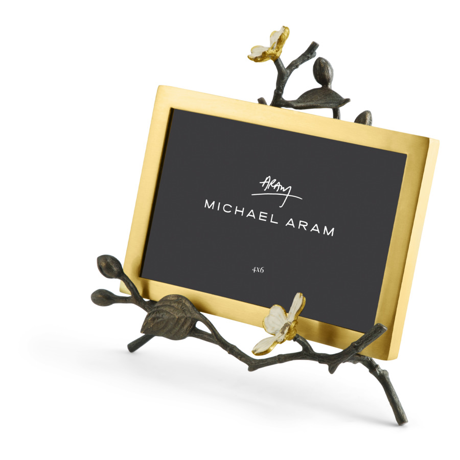 Рамка для фото на подставке Michael Aram Цветок кизила 10х15 см, латунь