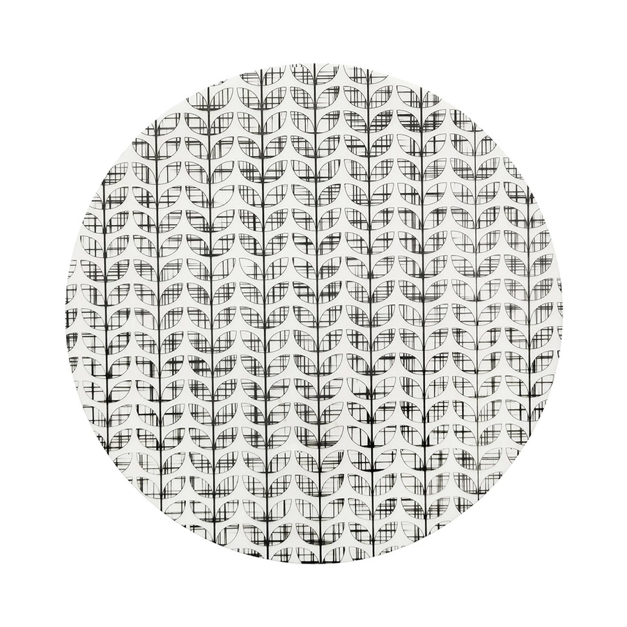 Салфетка подстановочная круглая Harman  Листья, черный