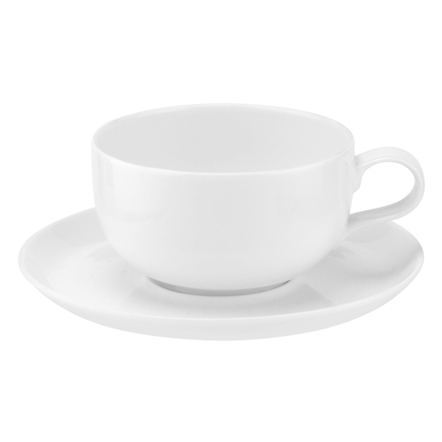 цена Чашка чайная с блюдцем Portmeirion Выбор Портмейрион 340 мл, белая