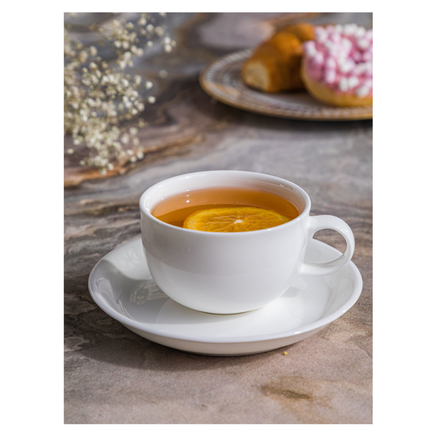 Чашка чайная с блюдцем Mix&Match Элемент 250 мл, фарфор костяной
