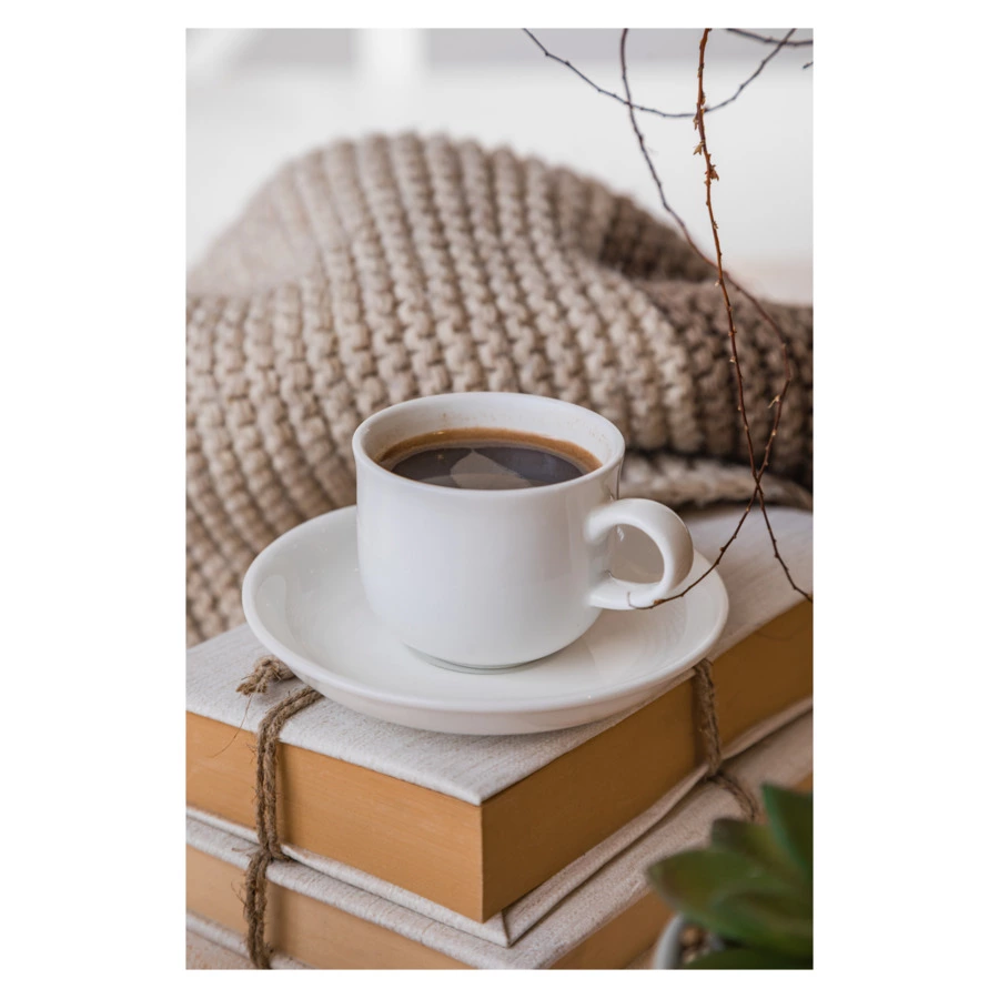 Чашка кофейная с блюдцем Mix&Match Элемент 100 мл, фарфор костяной