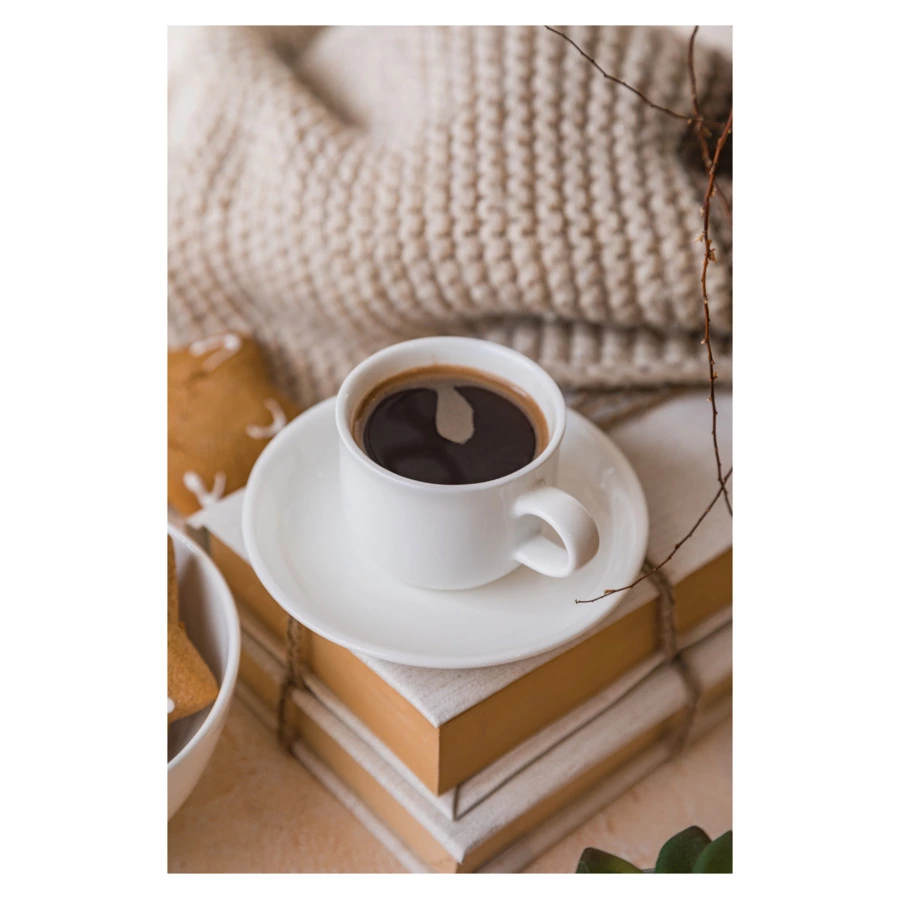 Чашка кофейная с блюдцем Mix&Match Элемент 100 мл, фарфор костяной