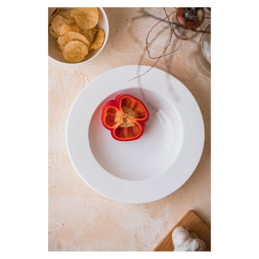 Тарелка суповая Mix&Match Акцент 24 см, фарфор костяной