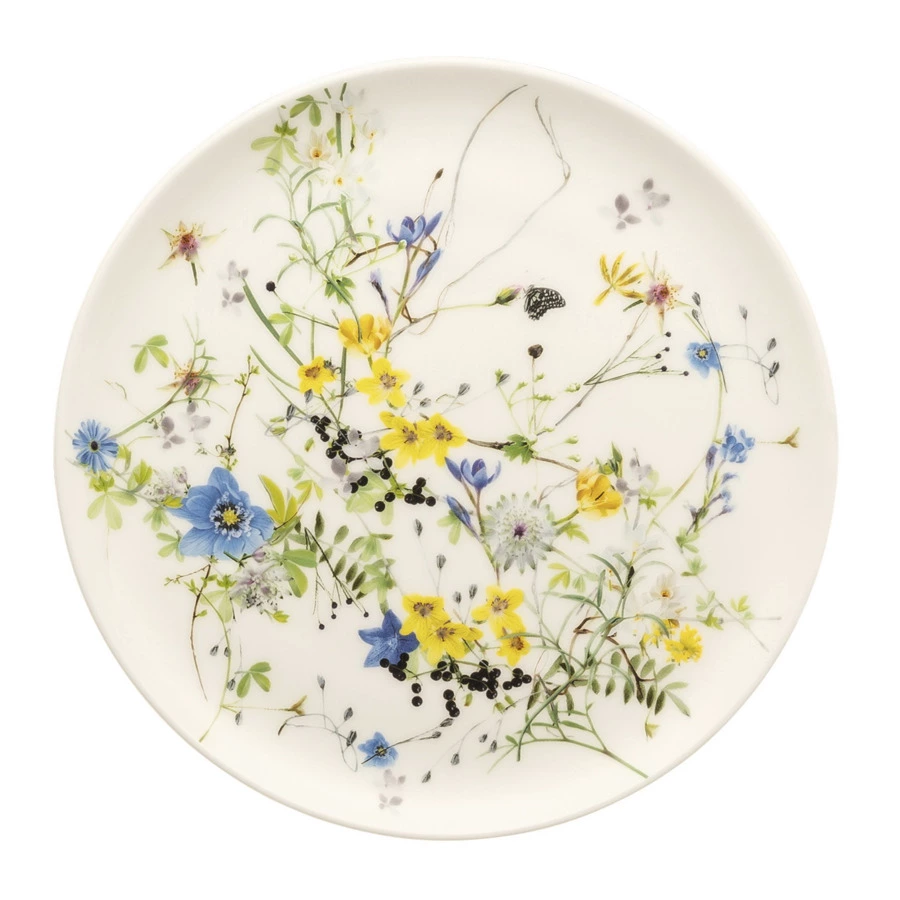 Тарелка десертная Rosenthal Альпийские цветы 18 см, фарфор костяной