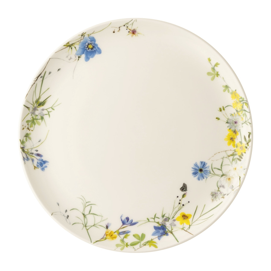 Тарелка закусочная Rosenthal Альпийские цветы 21 см, фарфор костяной
