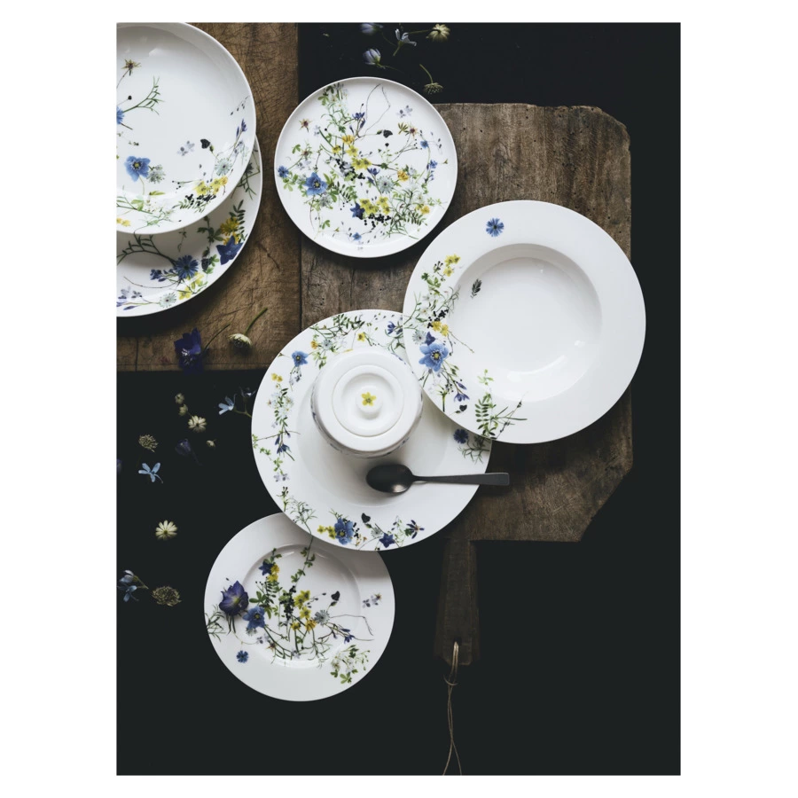Тарелка обеденная Rosenthal Альпийские цветы 27 см, фарфор костяной