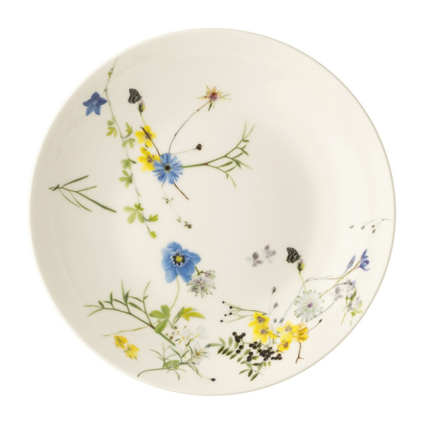 Тарелка суповая Rosenthal Альпийские цветы 21 см, фарфор костяной