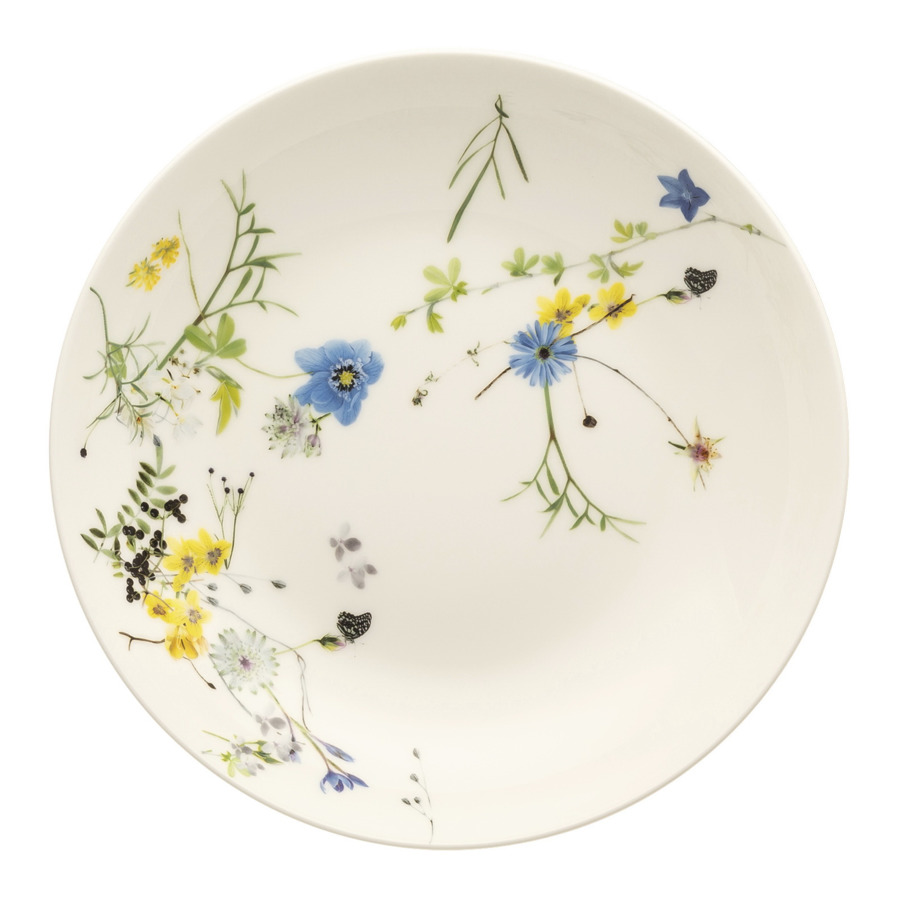 Тарелка суповая Rosenthal Альпийские цветы 21 см, фарфор костяной