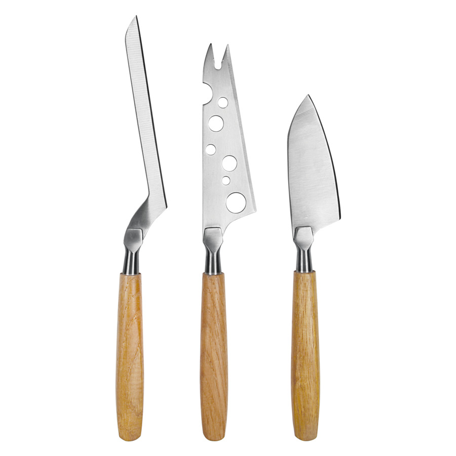 Набор ножей для всех видов сыра Boska Осло 25х3см, 3 шт, ручка из дуба, сталь нержавеющая, п/к цена и фото