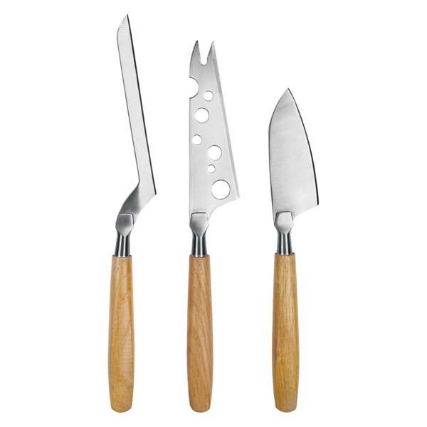 Набор ножей для всех видов сыра Boska Осло 25х3см, 3 шт, ручка из дуба, сталь нержавеющая, п/к