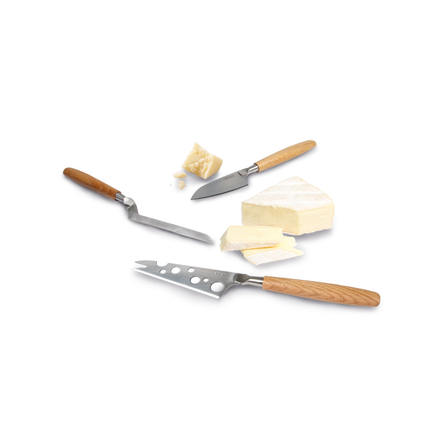 Набор ножей для всех видов сыра Boska Осло 25х3см, 3 шт, ручка из дуба, сталь нержавеющая, п/к