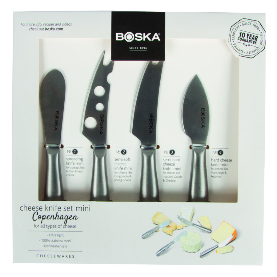 Набор мини-ножей для всех видов сыра Boska Копенгаген 19х19 см, 4  шт, сталь нержавеющая, в п/к