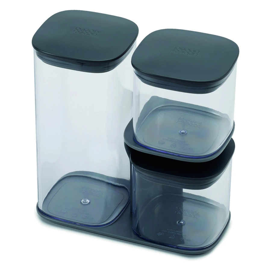 Набор из 3-х емкостей для хранения "Podium" (серый)