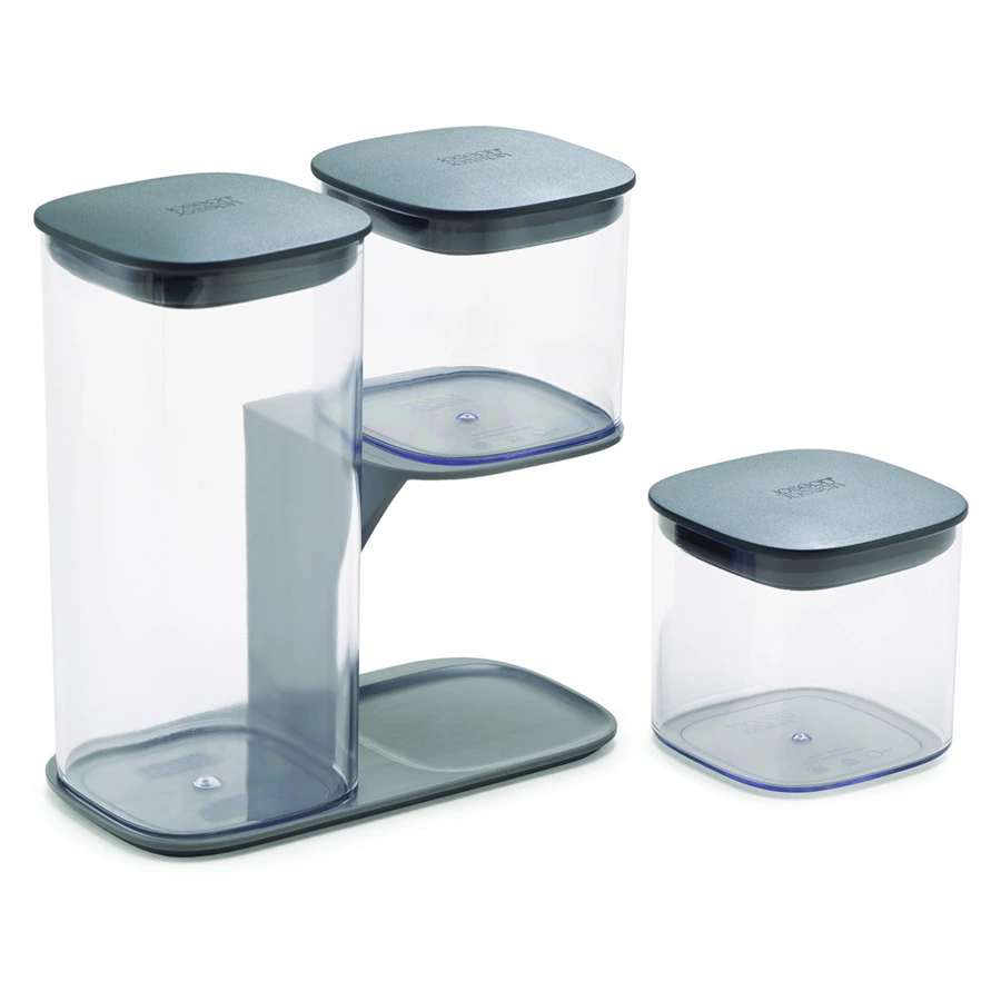 Набор из 3-х емкостей для хранения "Podium" (серый)