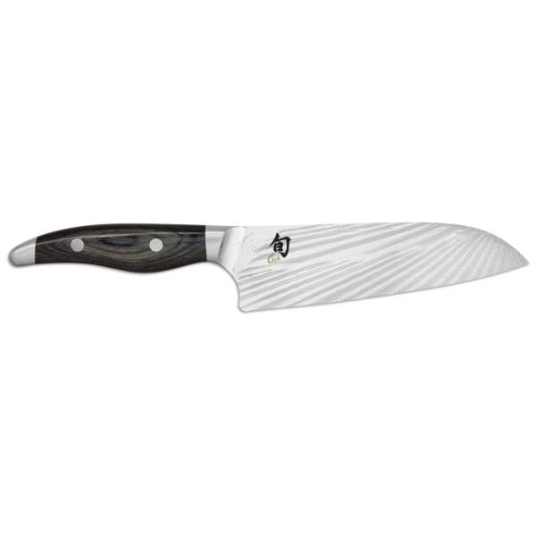 Нож поварской Сантоку KAI Шан Нагарэ 18 см, дамасская сталь 72 слоя