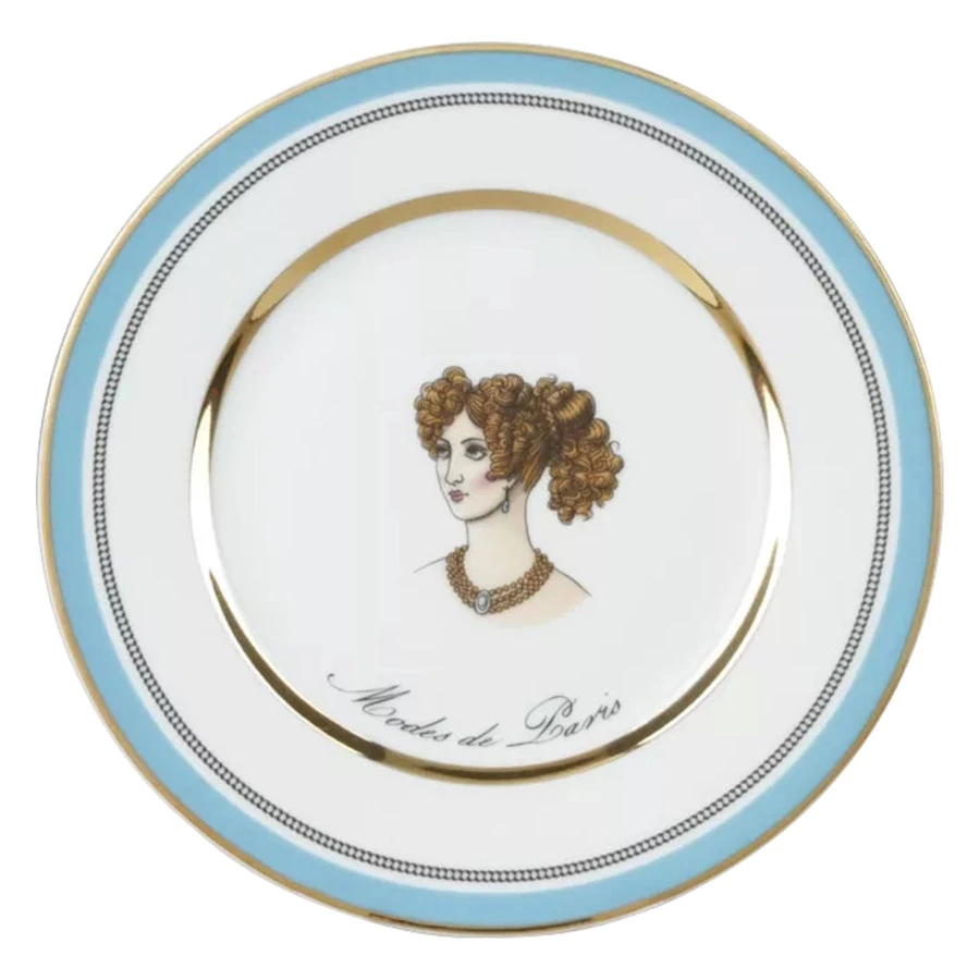 Тарелка десертная ИФЗ Modes de Paris Европейская-2,18 см, фарфор твердый, голубой, п/к
