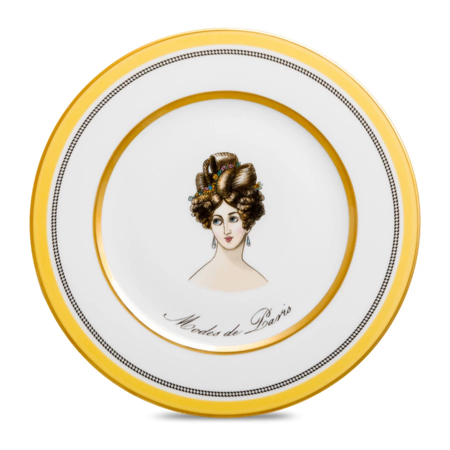 Тарелка десертная ИФЗ Modes de Paris Европейская-2,18 см, фарфор, желтый, п/к твердый