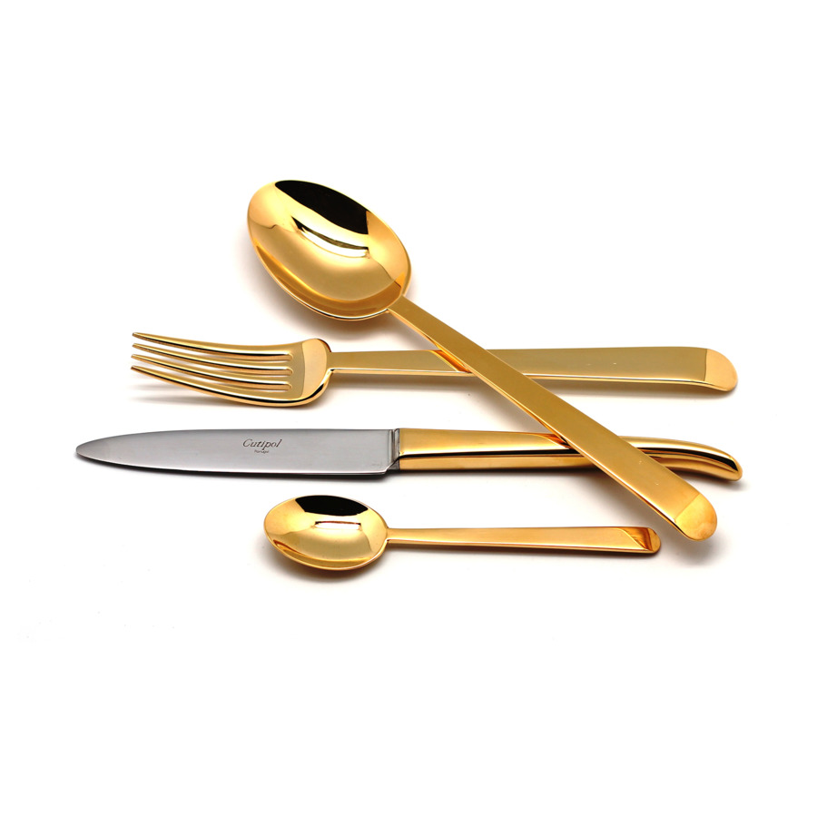 Набор столовых приборов Cutipol Ergo Gold на 6 персон 24 предмета, золотой, п/к набор золотых столовых приборов jueqi из нержавеющей стали зеркальная полировка столовая посуда столовый нож вилка инструменты для продук
