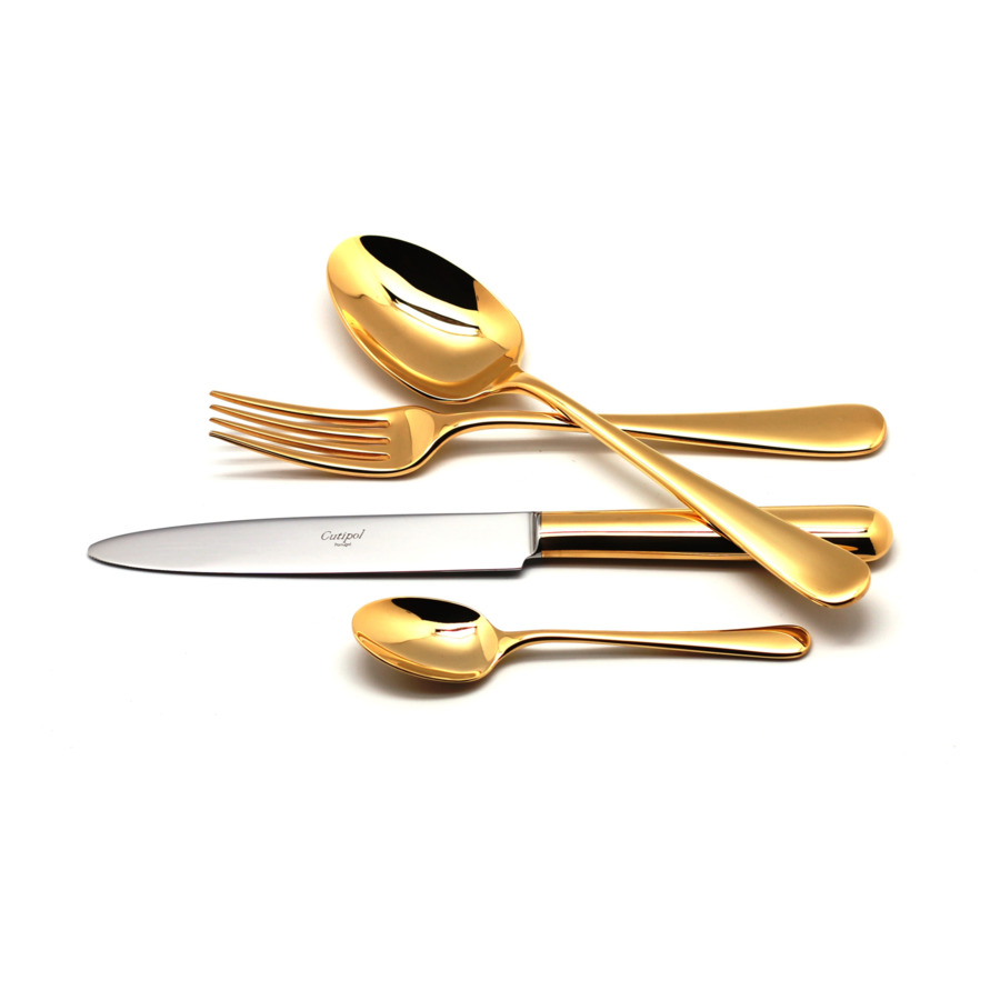 Набор столовых приборов Cutipol Alcantara Gold на 6 персон 24 предмета, сталь нержавеющая, п/к набор золотых столовых приборов jueqi из нержавеющей стали зеркальная полировка столовая посуда столовый нож вилка инструменты для продук