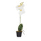 Цветок искусственный в горшке Silk-ka "Орхидея" 48см (белый)