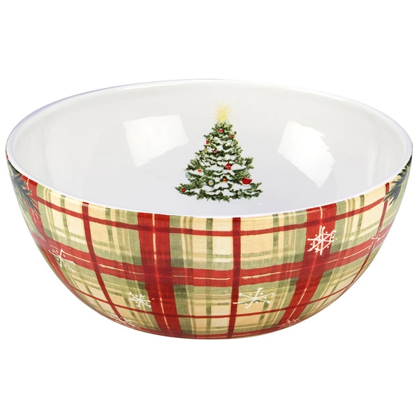 Салатник глубокий Certified Int. Праздничные пожелания Клетка 25х10 см, керамика