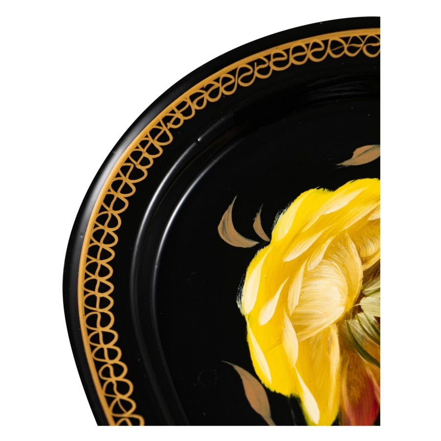 Поднос Жостовская фабрика декоративной росписи Ювелирный 18х12,5 см, сталь нержавеющая