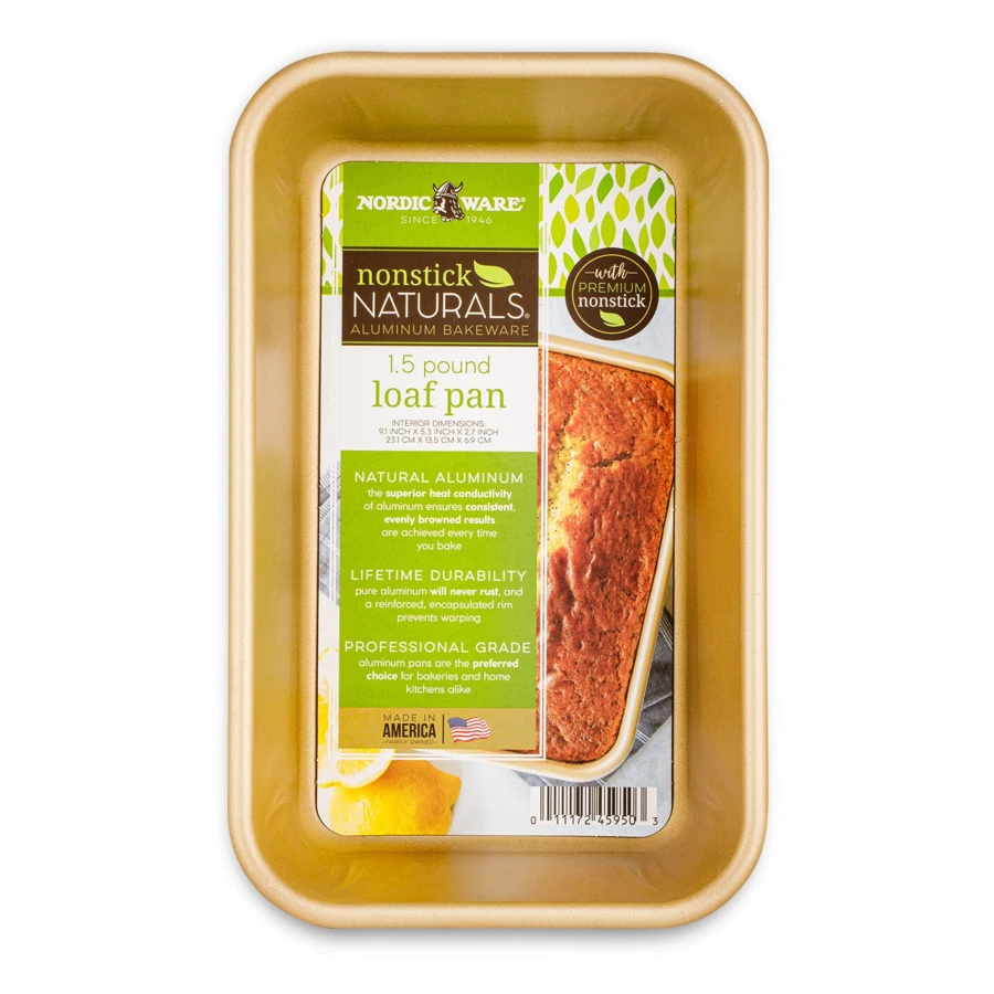 Форма для выпечки хлеба антипригарная Nordic Ware Naturals 23х13х7 см, алюминий, кремовая