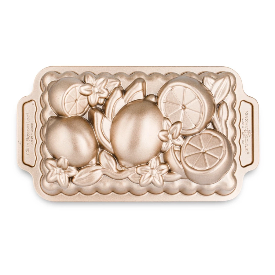 Форма для выпечки 3D Nordic Ware Цветок цитруса 1,4 л, прямоугольная, литой алюминий, шампань