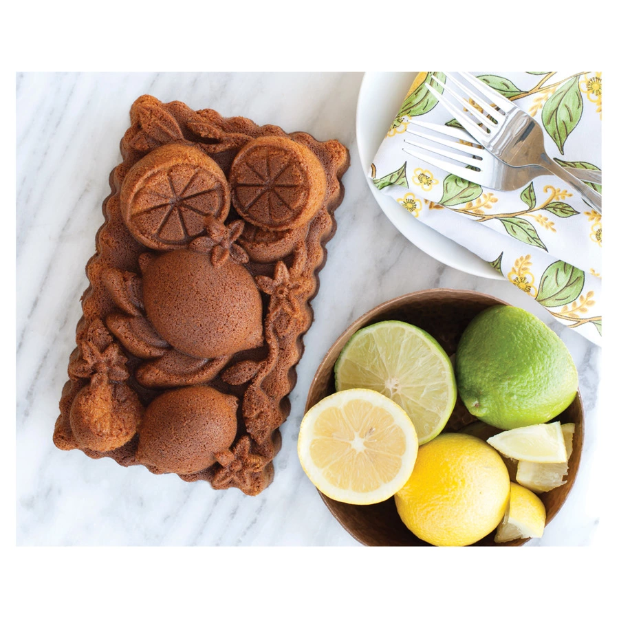 Форма для выпечки 3D Nordic Ware Цветок цитруса 1,4 л, прямоугольная, литой алюминий, шампань