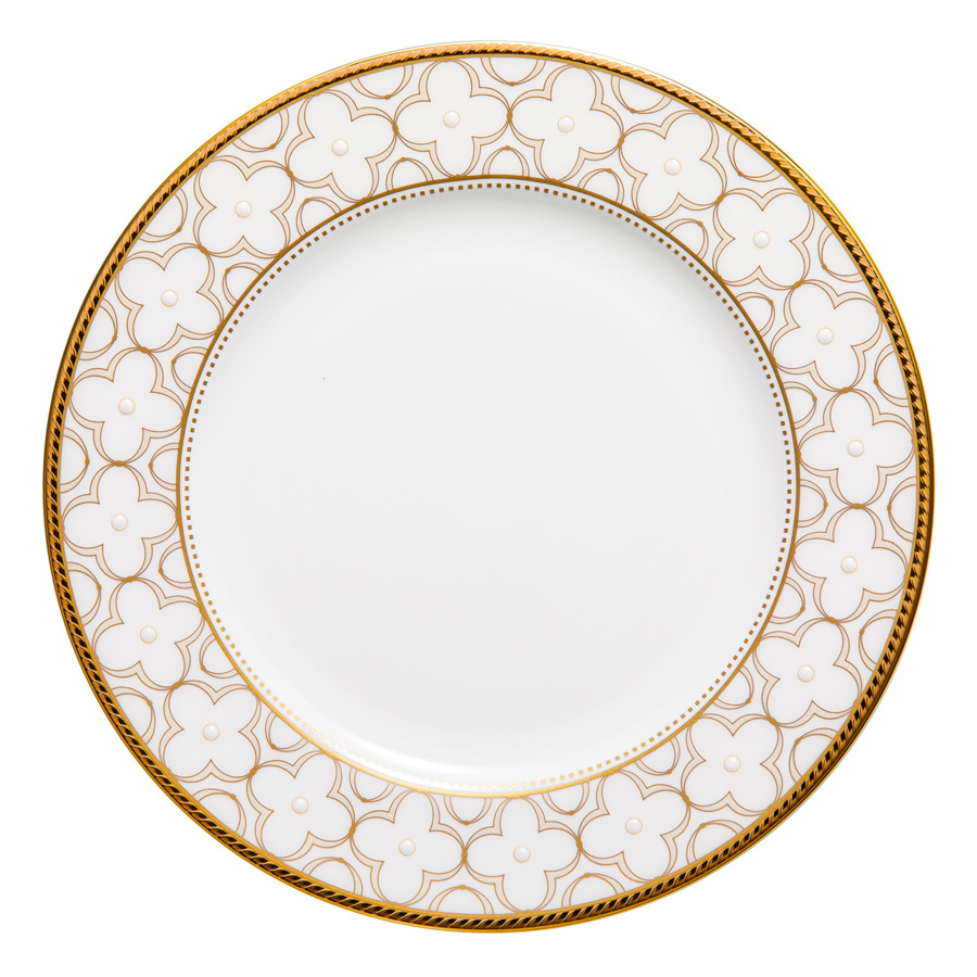 Тарелка десертная Noritake Трефолио, золотой кант 16,5 см тарелка акцентная noritake ксавьер золотой кант 23 см