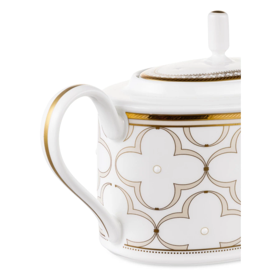Чайник Noritake Трефолио, золотой кант 1,3 л, фарфор костяной