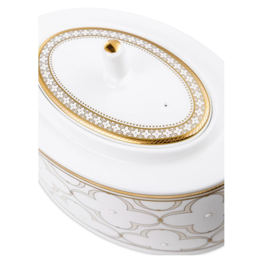 Чайник Noritake Трефолио, золотой кант 1,3 л, фарфор костяной