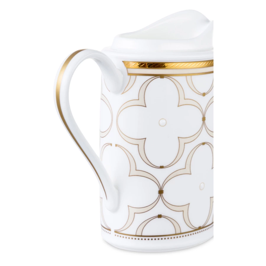 Молочник Noritake Трефолио, золотой кант 320 мл, фарфор костяной