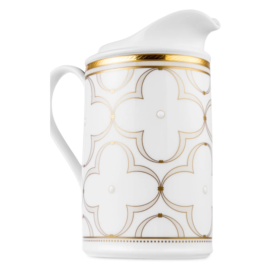 Молочник Noritake Трефолио, золотой кант 320 мл, фарфор костяной