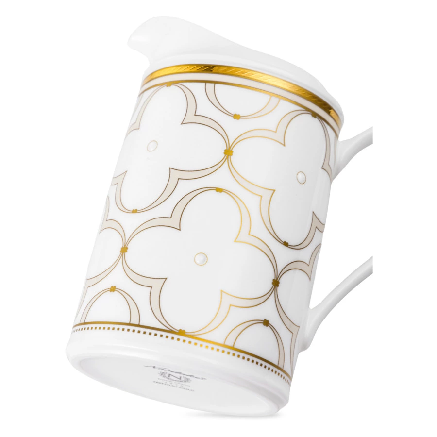 Молочник Noritake Трефолио, золотой кант 320 мл, фарфор костяной