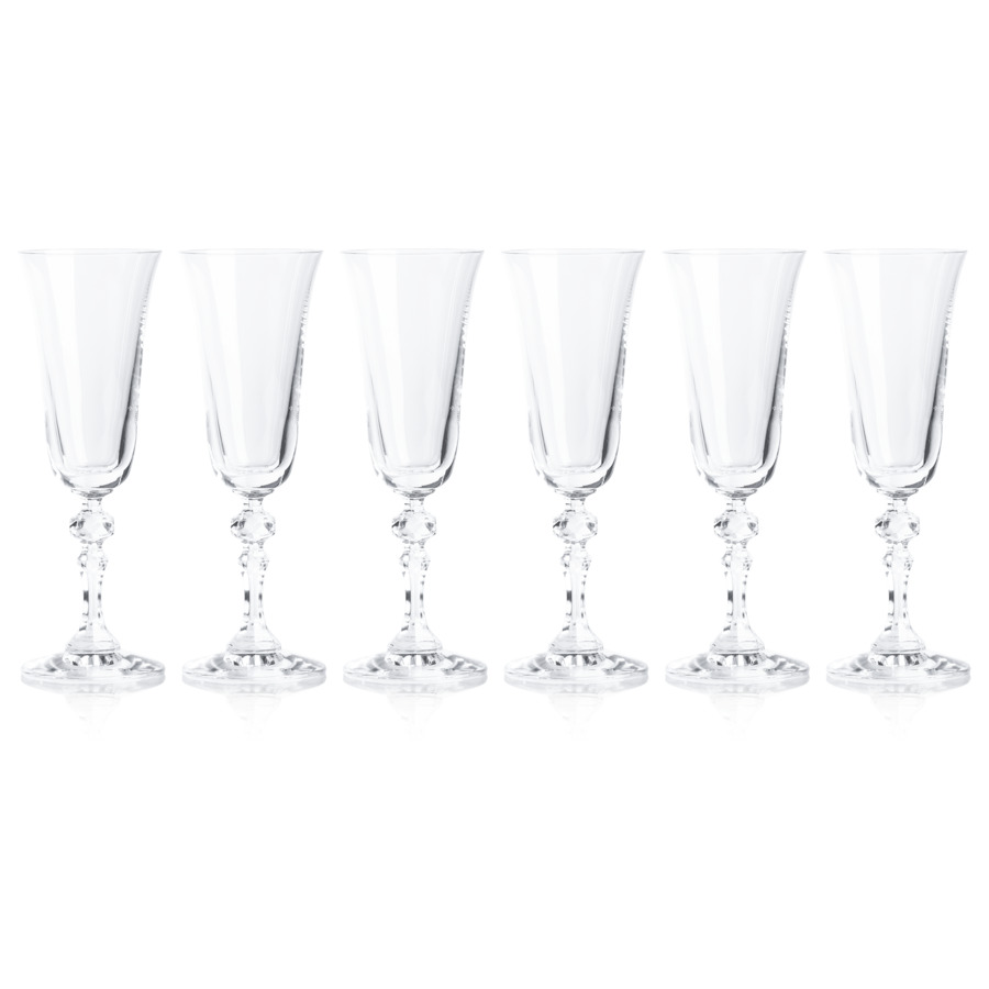 минибар для вина и водки гармония 12 предметов стекло с декором Набор фужеров для шампанского Krosno Криста 150 мл, 6 шт