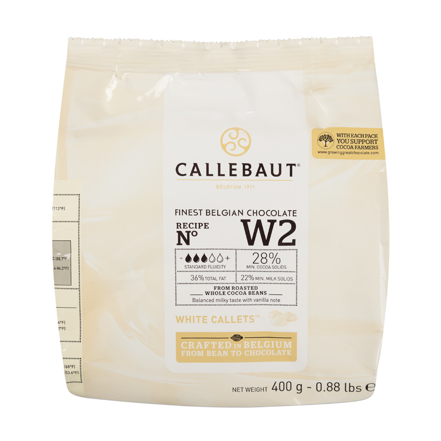 Белый шоколад Callebaut 28% какао, галеты 400 г