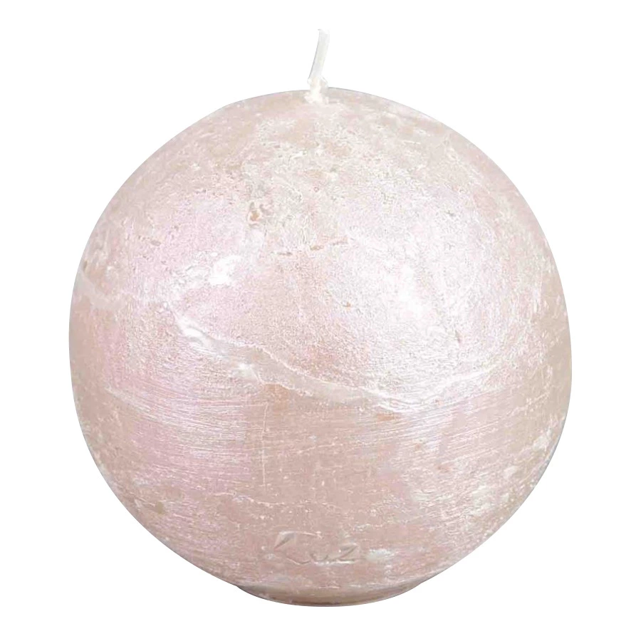 Свеча-шар Luz your senses Рустик 8 см, жемчужный металлик