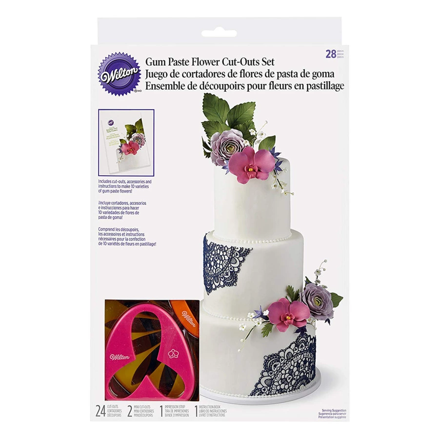 Набор штампов для вырезания цветов из теста и мастики Wilton, 28шт