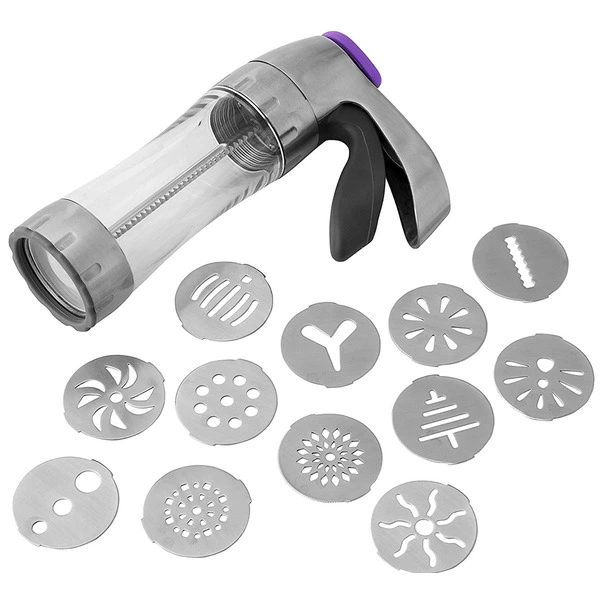 Шприц кондитерский с 12 насадками для печенья Wilton К празднику, 22х28х6,6см, пластик/металл