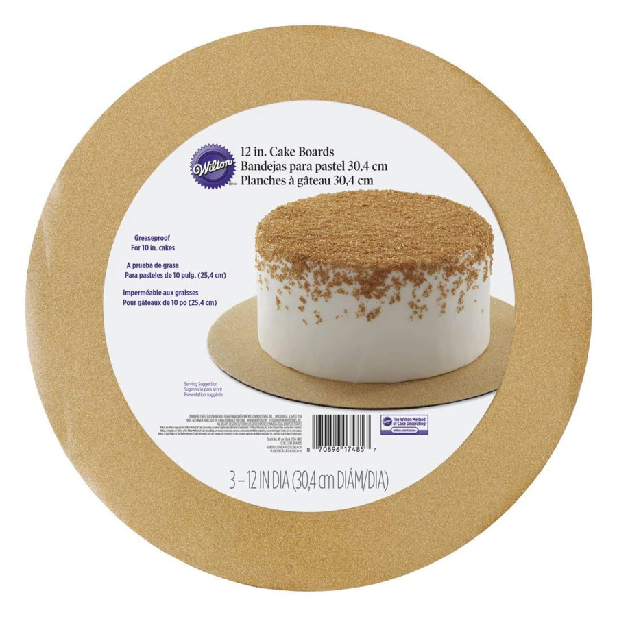 Набор подложек для торта Wilton Золотой блеск 30,4см, 3шт, картон (золотой)